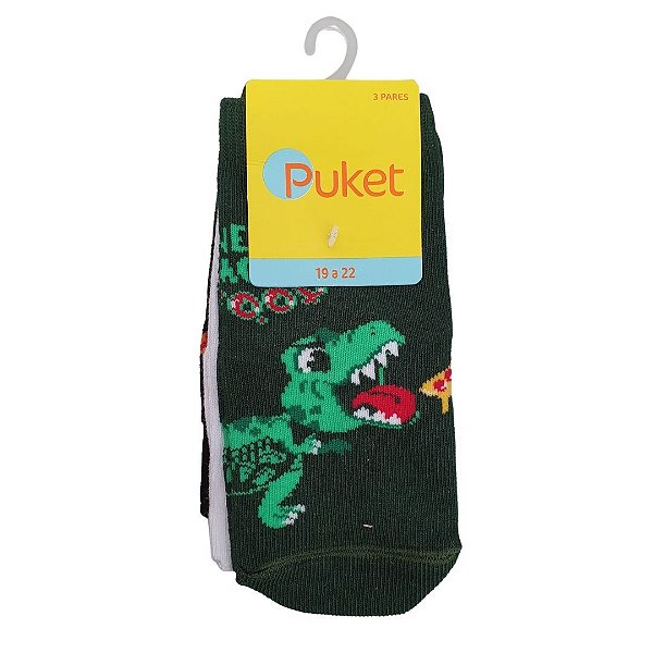 Kit com 3 Meias Infantil Puket 010403420