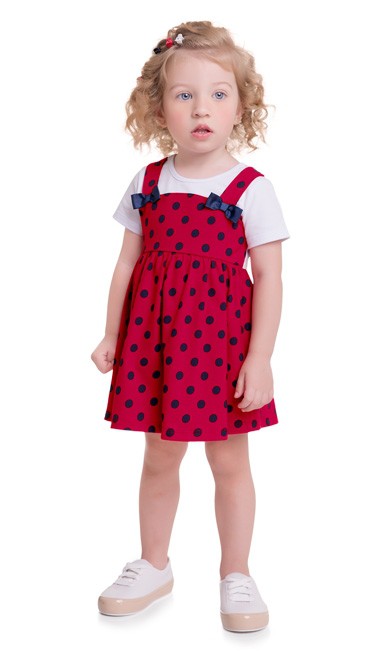 Vestido Infantil Feminino Manga Curta Poá Kyly 111452