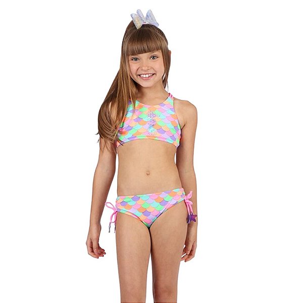 Biquíni Infantil Completo Sereia Moda Praia Piscina em Promoção na