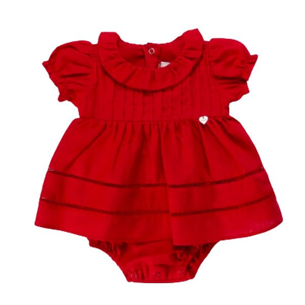 Macacão Body Vermelho Bebê Menina Anjos Baby 233626