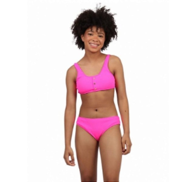 Biquíni Rosa Modelo Top Teen Moda Praia Siri Kids 38665