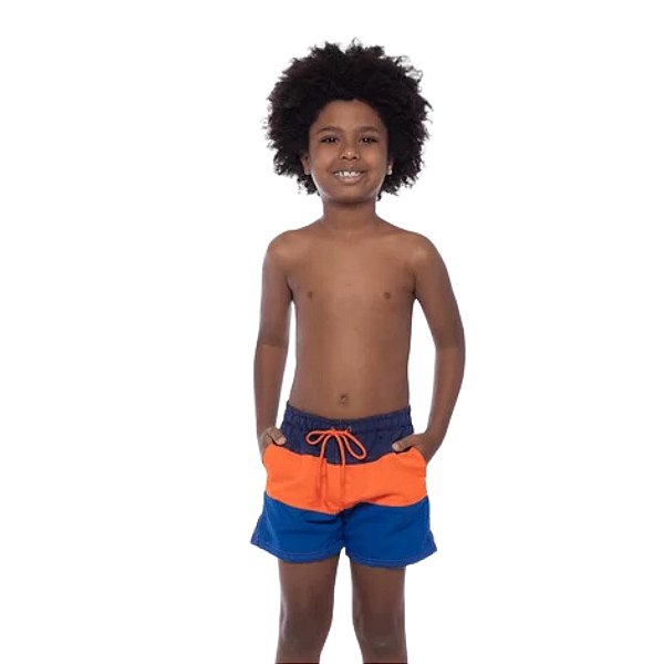 Shorts Azul Marinho Infantil Masculino Moda Praia Siri Kids 37910