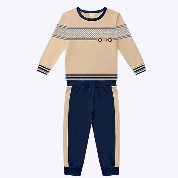 Conjunto em Moletom Peluciado Estampa Carrinho Infantil Masculino Milon 2000103