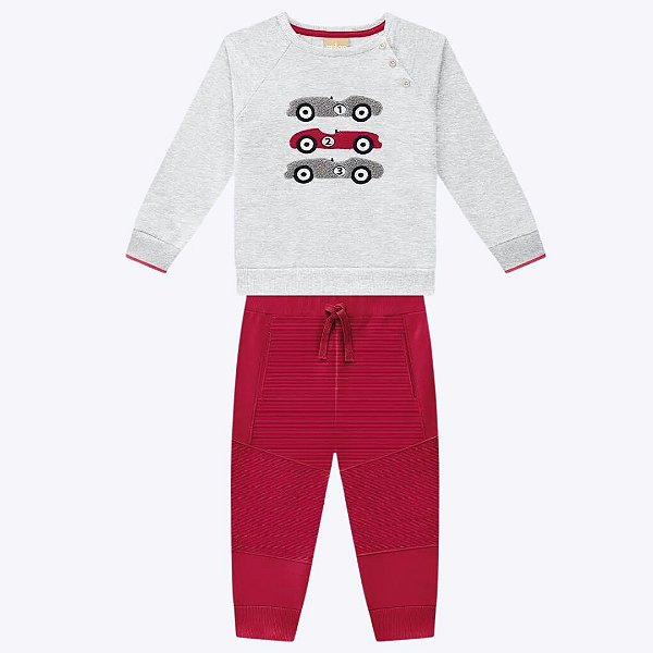 Conjunto em Moletom Mesclado Peluciado Infantil Masculino Milon 2000107