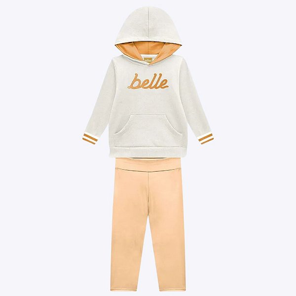Conjunto Casaco Moletom e Calça Legging Metalizada Infantil Feminino Milon 2000132