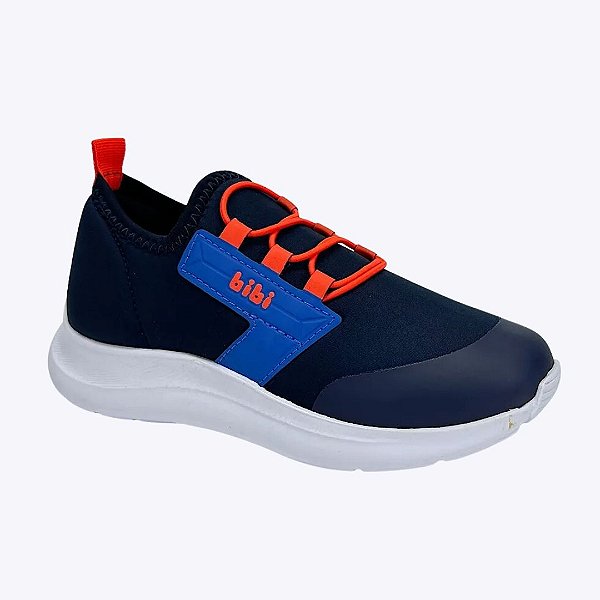 Tênis Azul Marinho e Laranja Infantil Masculino Bibi 1167235