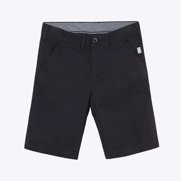 Bermuda Sarja Básica Preta Infantil Menino Hering Kids Kvtcn10si