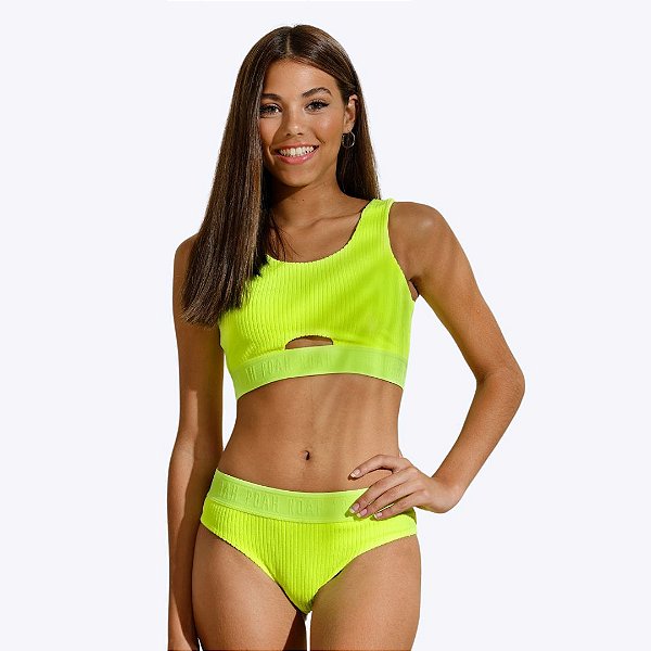 Biquíni Amarelo Fluor Teen Feminino Poah Noah 52963