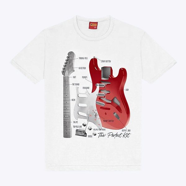 Camiseta Manga Curta Guitarra Infantil Masculina Kyly 1000393