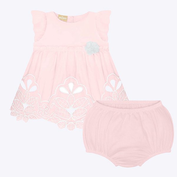 Vestido com Calcinha Bebê Menina Milon 2000448