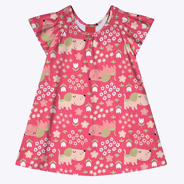 Vestido Manga Curta Estampa Infantil Menina Kyly 1000690