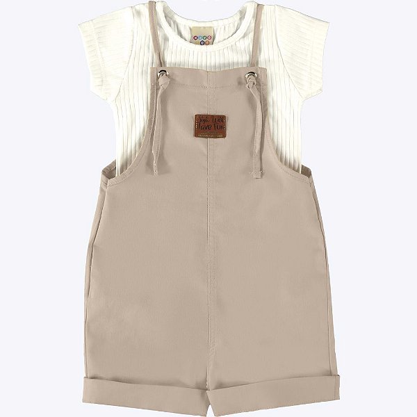 Conjunto Jardineira Sarja e Blusa Infantil Menina Have Fun 28940