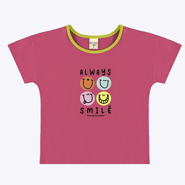 Blusa Manga Curta Smile Infantil Menina Have Fun 28918