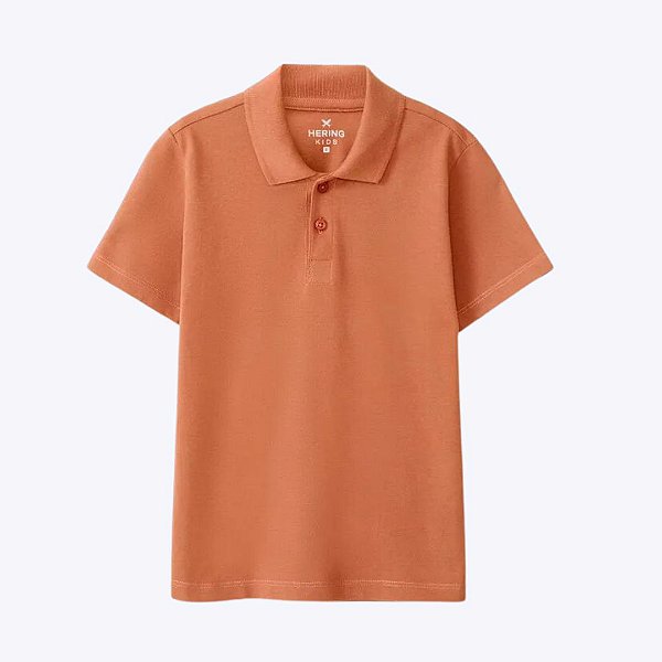 Camisa Polo Manga Curta em Piquet Laranja Infantil Menino Hering Kids 53E6HLQEN