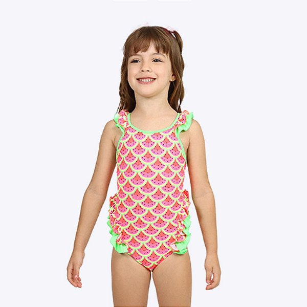 Maiô Estampa Colorida Infantil Menina Moda Praia Siri Kids 39169