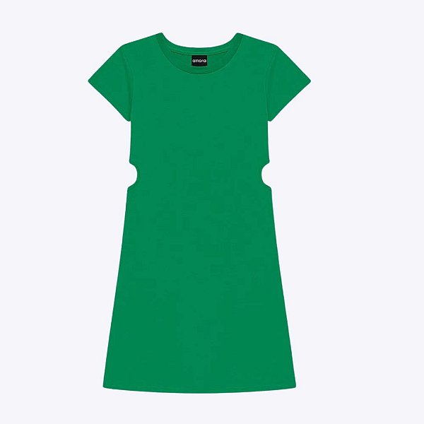 Vestido Liso Manga Curta Teen Menina Amora 5000059