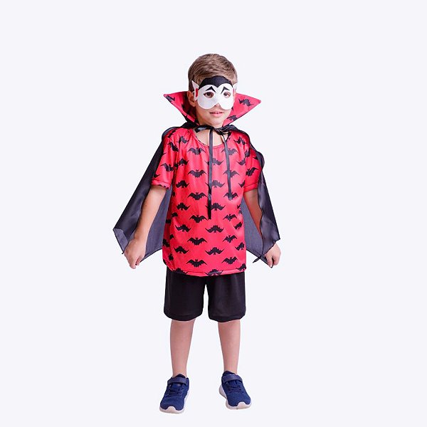 Fantasia de Vampiro com Máscara Infantil Menino Muvile 4266