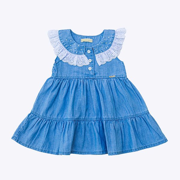 Vestido Jeans Bebê Menina Vigat 2601