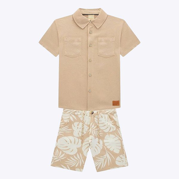 Conjunto Camisa Manga Curta e Bermuda Infantil Menino Milon 2000612
