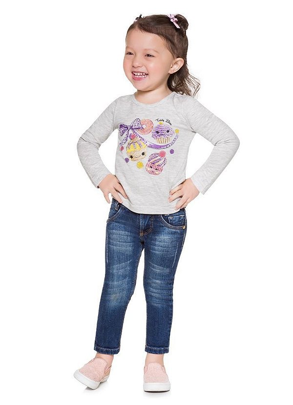 Brandili Blusa Infantil Feminina Manga Longa 53460