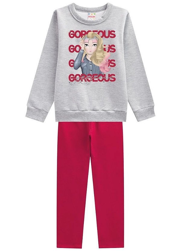 Brandili Conjunto Moletom Infantil Feminino 53650  Claro