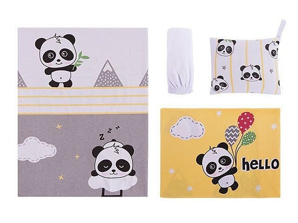 Colibri Jogo Lencol Bebê Carrinho 48009 Cor Panda