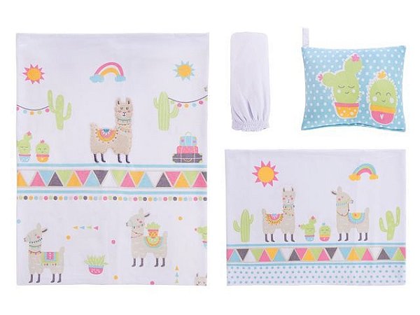 Colibri Jogo Lencol Bebê Carrinho 48271 Cor Lhama