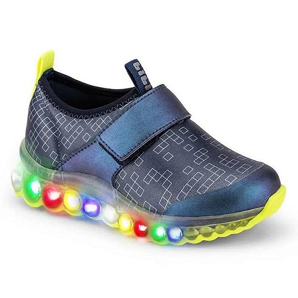Tênis Infantil Masculino Bibi Luz Velcro Roller Celebration  1079180