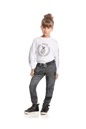 Poah Noah Conjunto Infantil Feminino Manga Longa 45620    BRANCO