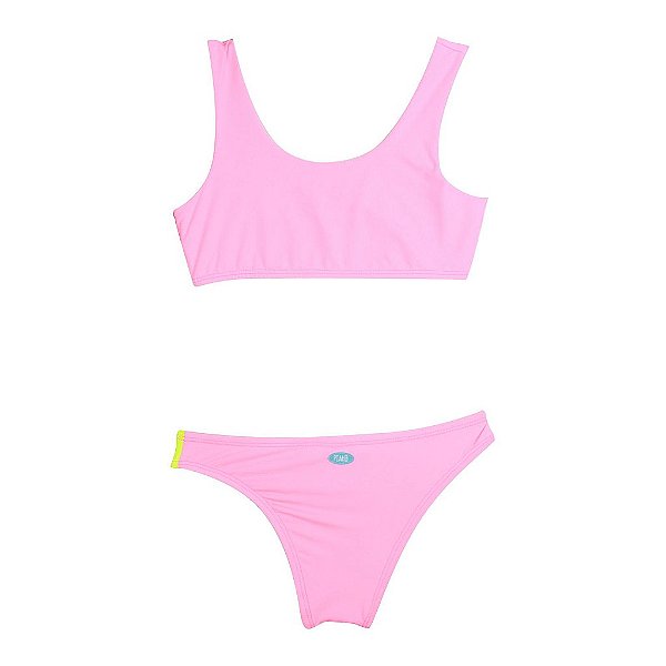 Biquini Infantil Feminino Poah Noah Rosa / Azul / Amarelo 46962