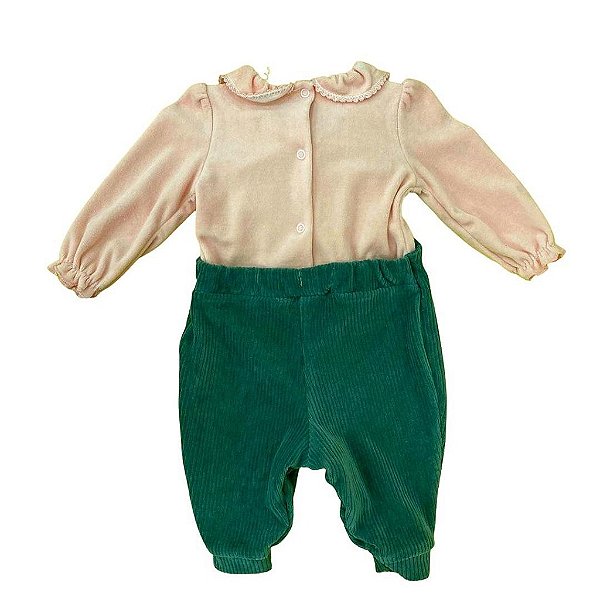 Macacão Bebê Feminino Manga Longa Paraíso 12956