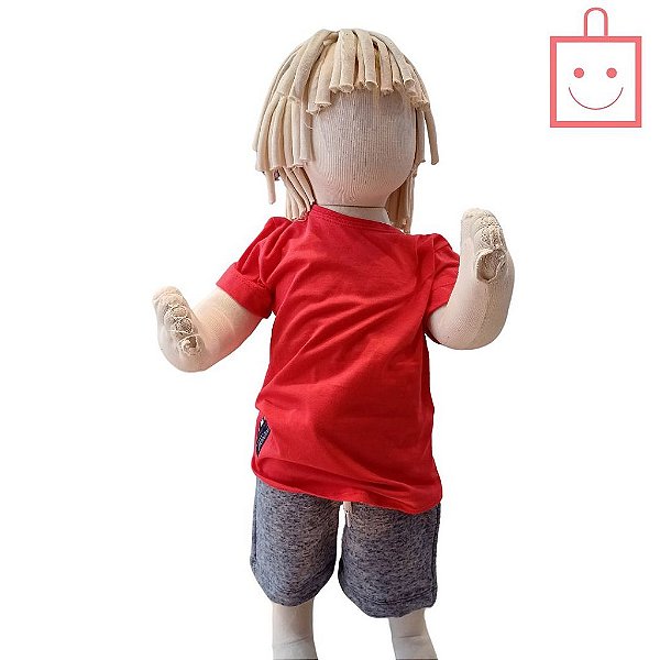 Conjunto Camiseta em Meia Malha e Bermuda em Moletom Infantil Masculino Johnny Fox 53187