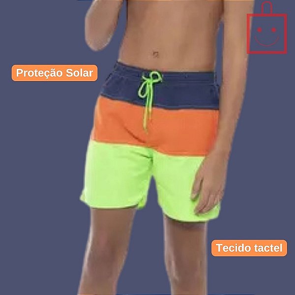 Bermuda Tactel Moda Praia Infantil Masculina Siri Kids 37930
