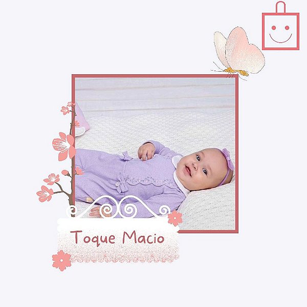 Macacão Longo Lilás Bebê Menina Paraiso 15357