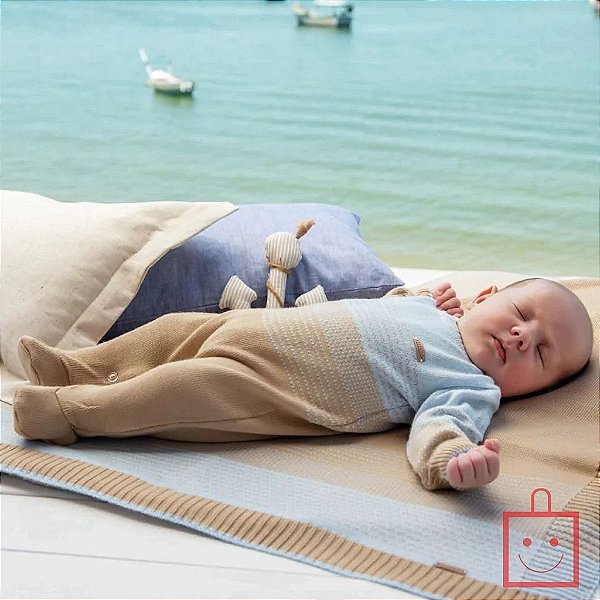 Saída Maternidade em Tricô Menino Paraiso 15367