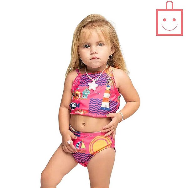 Biquíni Estampado Frente Única Infantil Peixote Kids 650087