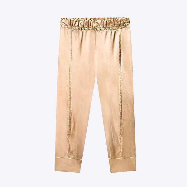 Conjunto Casaco Pelinho e Calça Legging Metalizada Infantil Menina Milon 2000142