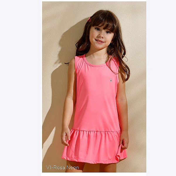 Vestido Saída de Praia Lycra Colors Infantil Feminina Poah Noah 52948