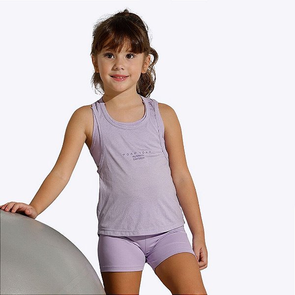 Conjunto Regata Top e Shorts Running Infantil Feminino Poah Noah 52644