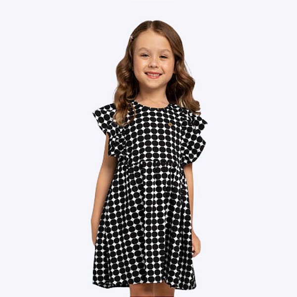 Vestido Manga Curta Estampado Infantil Feminino Milon 2000422