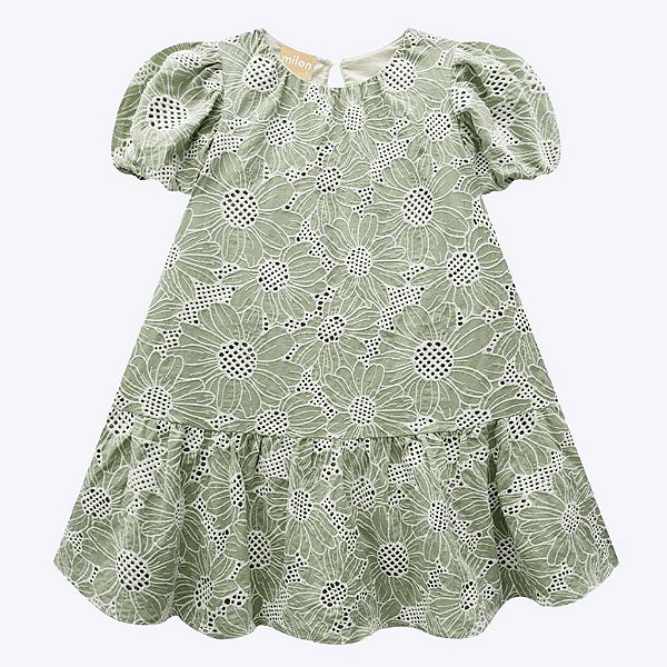 Vestido Manga Curta Laise Infantil Feminino Milon 2000375