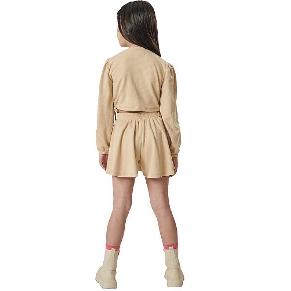 Conjunto Infantil Feminino Cropped Manga Longa Cata-Vento 14515