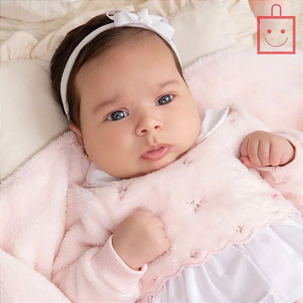 Saída Maternidade Macacão em Plush Menina Paraiso 14584