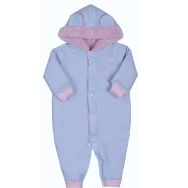 Macacão Bebê Dupla Face Pelinhos Ursinho Paraiso 14544