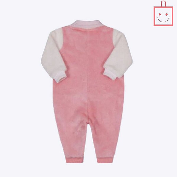 Macacão Longo Peluciado Bebê Menina Paraiso 14524