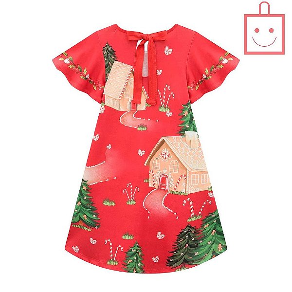 Vestido Vermelho em Malha Fresh Flora 67115