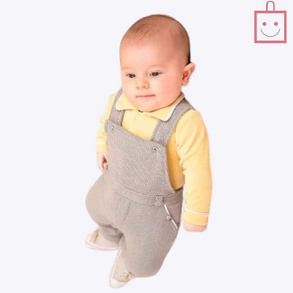 Macacão Longo em Plush Bebê Menino Paraiso 16073