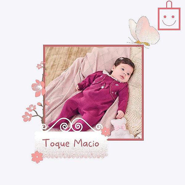 Macacão Longo Roxo Toque Macio Bebê Menina Paraiso 16112