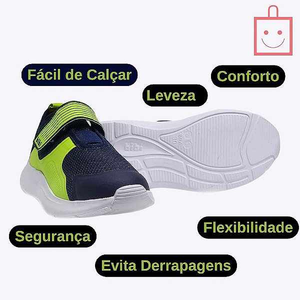 Tênis Azul Marinho e Verde Infantil Masculino Bibi 1167239