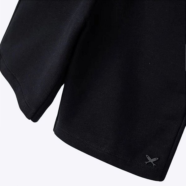 Bermuda Moletom Básica Preta Infantil Menino Hering Kids 55Knn10en